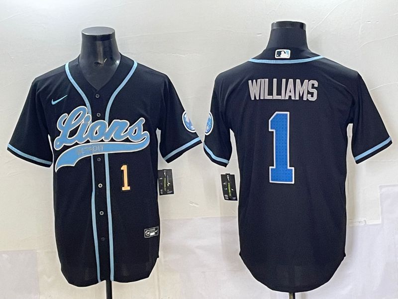 Men 2025 Detroit Lions #1 Williams Black  joint name 2024 Nike Limited NFL Jersey style 3->detroit lions->NFL Jersey